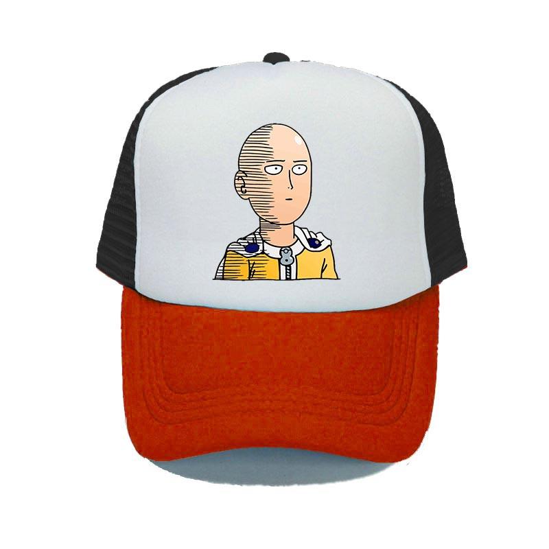 One Punch Man Mesh Dad Hat Japanese Anime Fans Casual Bone Gorras Cap For Women Unisex Webcomic Bald Hero Baseball Cap YY316