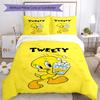 3pcs Tweety Bird Bedding Set Duvet Cover Closure Includes 1 Duvet Cover & 2 Pillowcases, Soft and Comfortable for All Seasons.