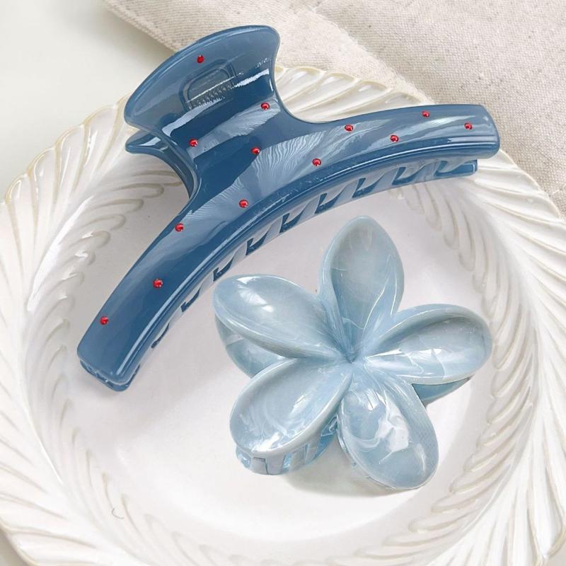 Dusty Blue Hair Jaw Clips Strong Hold Durable Plastic Cute Hair Clips for Women Girls Daily Styling Short Trips