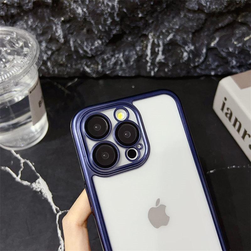 Luxury 6D Electroplated Frosted Case with Lens Film for iPhone 15 Pro Max 14 Plus 13 12 11 Pro All-inclusive Fall Protection Cover