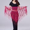 Модный блестящий пояс-обертка на талию: Джазовый Hip Scarf с кисточками и индийским треугольным узором