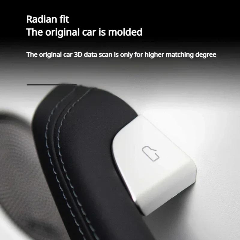 4pcs Car Door Opening Button Stickers For Tesla Model 3 Highland 2024 Door Button Trim Reminder Protector Decals Car Accessories