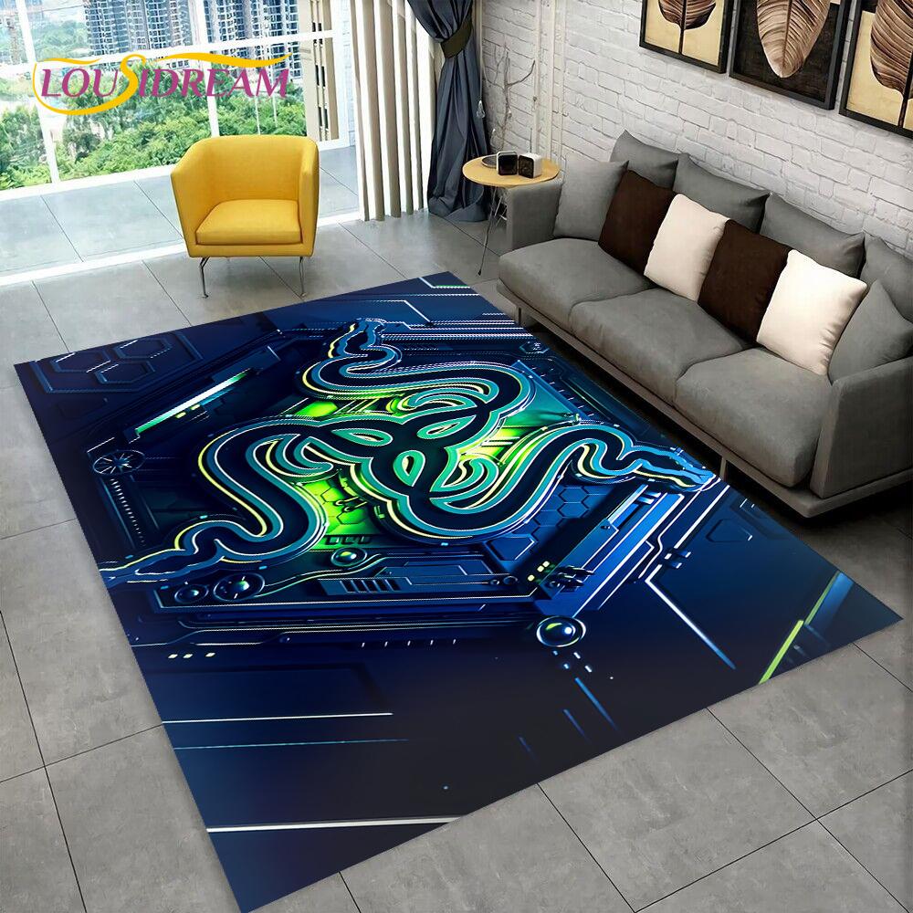 3D Логотип Razer Игра Геймер Змея Ковер Коврик для Дома Гостиной Спальни Дивана Придверный коврик Декор, детский игровой коврик Нескользящий коврик для пола