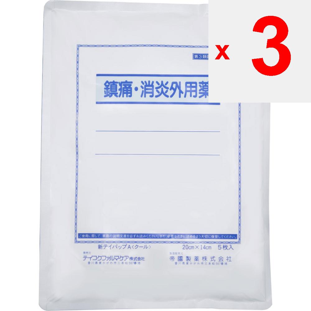 Teikoku Pharmacare Shin Teipap A Cool, большой размер, 5 листов, припарка (холодно) Пластыри Боль в спине, ушибы, растяжения, скованность плеч, боли в суставах, мышечные боли