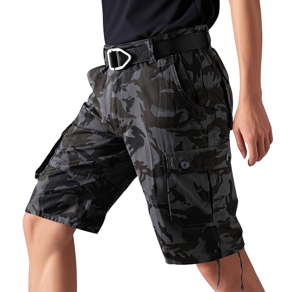 Мужские летние рабочие шорты, свободные повседневные брюки с пятью точками, мужские летние камуфляжные повседневные шорты-карго