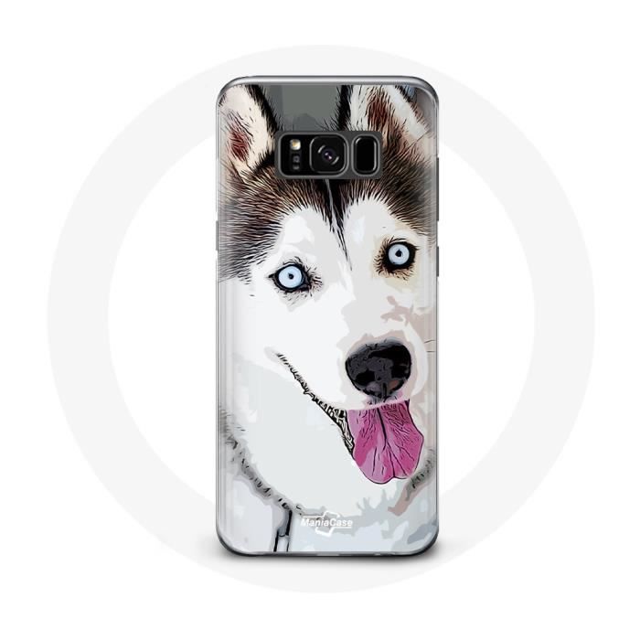 Coque pour Samsung Galaxy S8 Plus Husky Blanc de Sibérie Yeux Bleus