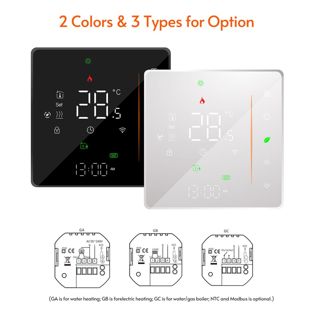 WiFi Smart Thermostat Temperature Controller Weekly Programmable Supports Touch Control/ Mobile APP/ Voice Control Compatible with Alexa/Google Home