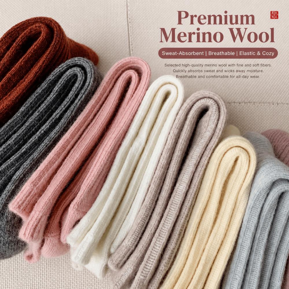 1 Pair Comfortable Thermal Crew Socks Solid Color Knitting Socks Fashion Wool Socks  Winter Autumn