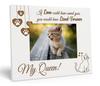 Engraved Table Top Photo Frame Wooden My Queen Quotes White Picture Frame