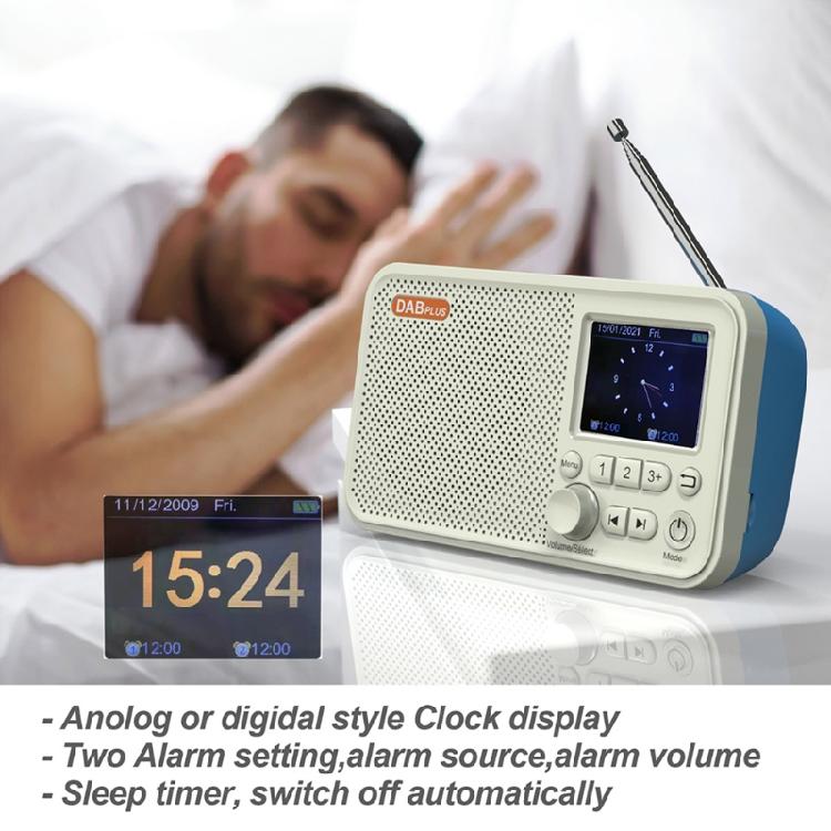 Портативное цифровое DAB-радио с ЖК-дисплеем, FM-приемником, совместимостью с Bluetooth 5.0 Desi