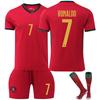 2024-25 Portugal Ronaldo Home Soccer Jersey Set Fan Version