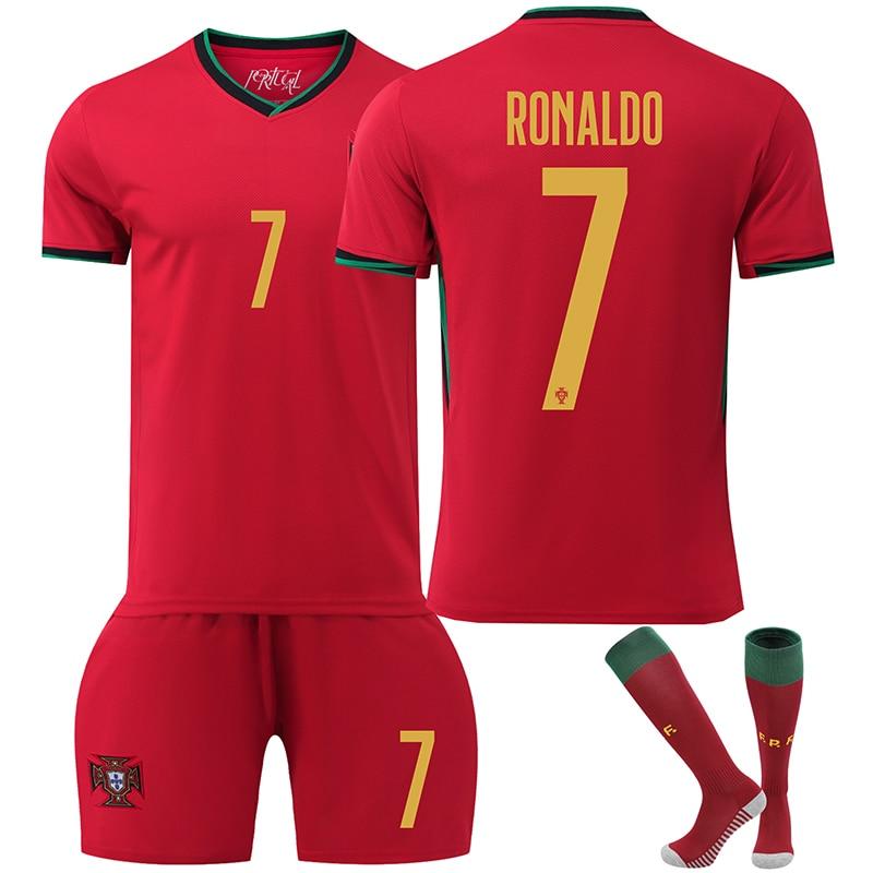 2024-25 Portugal Ronaldo Home Soccer Jersey Set Fan Version