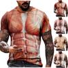 Men's Short Sleeve Muscle 3d T-shirt Abdominal Muscle Casual Pullover Short Sleeve Top