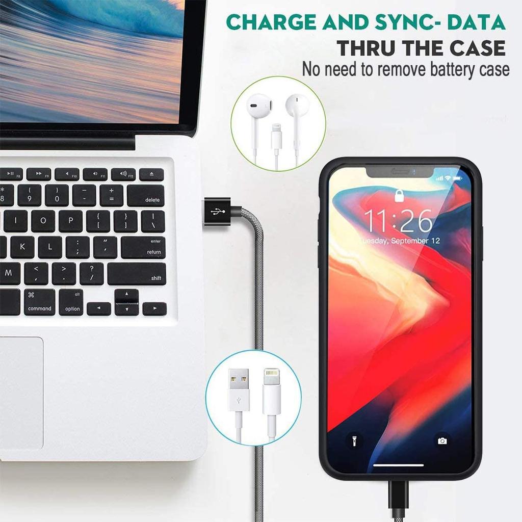 Battery Case for iPhone 12 13 14 Pro Max Xs Max Rechargeable Portable Charging Case for iPhone 11 Xs 6 7 8 Plus Extended Battery Pack Protective Case