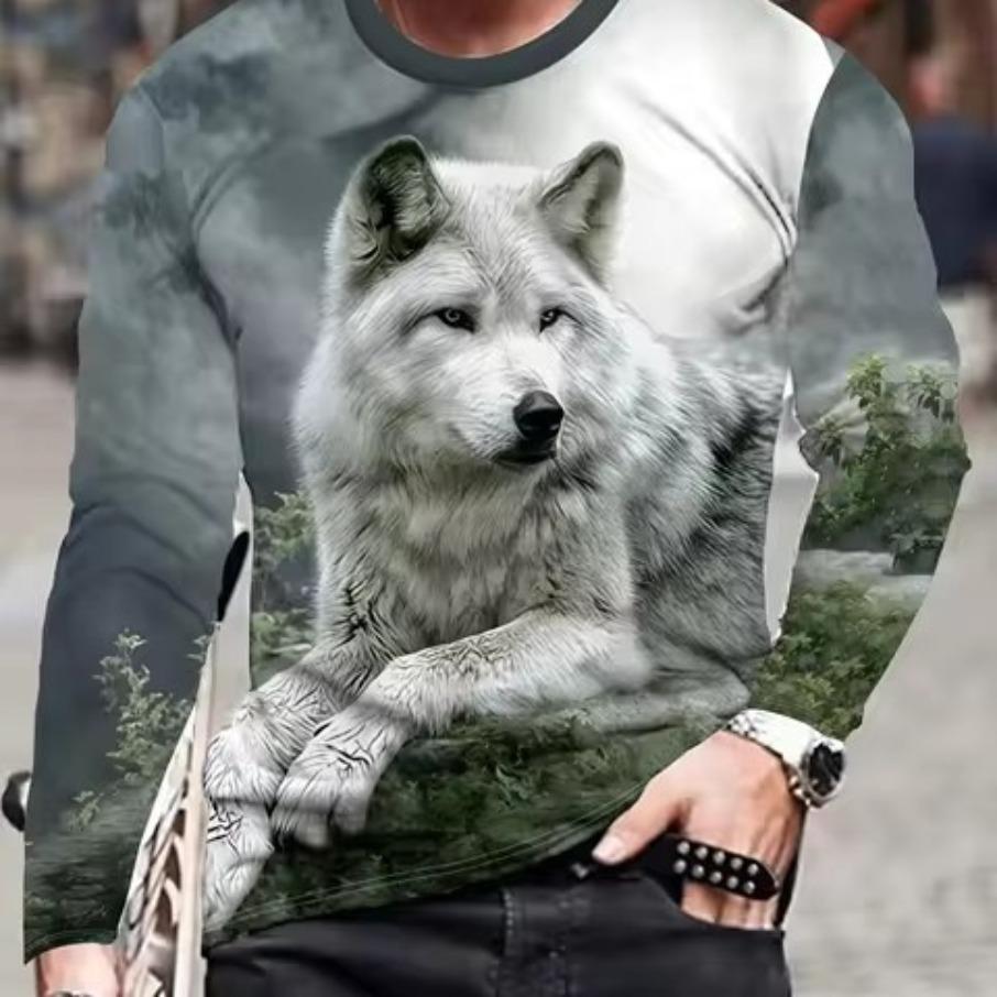 Женская футболка с круглым вырезом, длинным рукавом и 3D-принтом