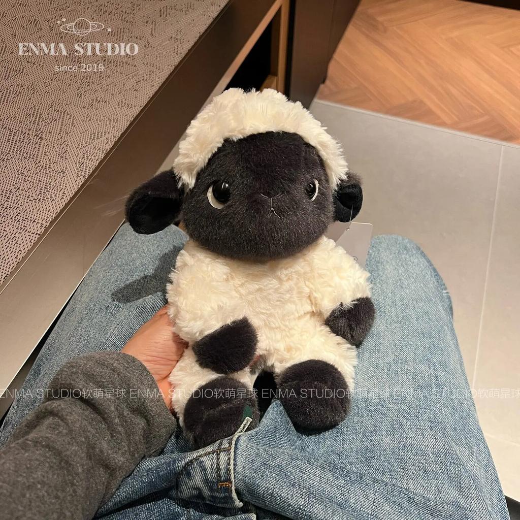 Cute Sheep Plush Toy Lovely Stuffed Animal Black Face Sheep Doll Huggable Plushies Throw Pillow Sofa Bed Home Decor Gifts Girl