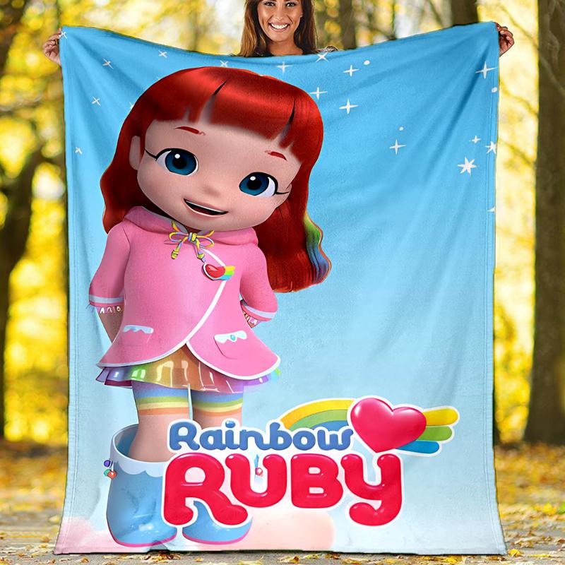 Rainbow Ruby printed throw blanket—soft,warm;versatile blanket for all seasons—perfect as &air-conditioning throw,nap blanket