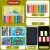 Набор для рисования цветным порошком Книжки-раскраски «Сделай сам» для детей Образовательные Безопасные Научные игрушки Светящийся материал Персонаж из мультфильма Подарок