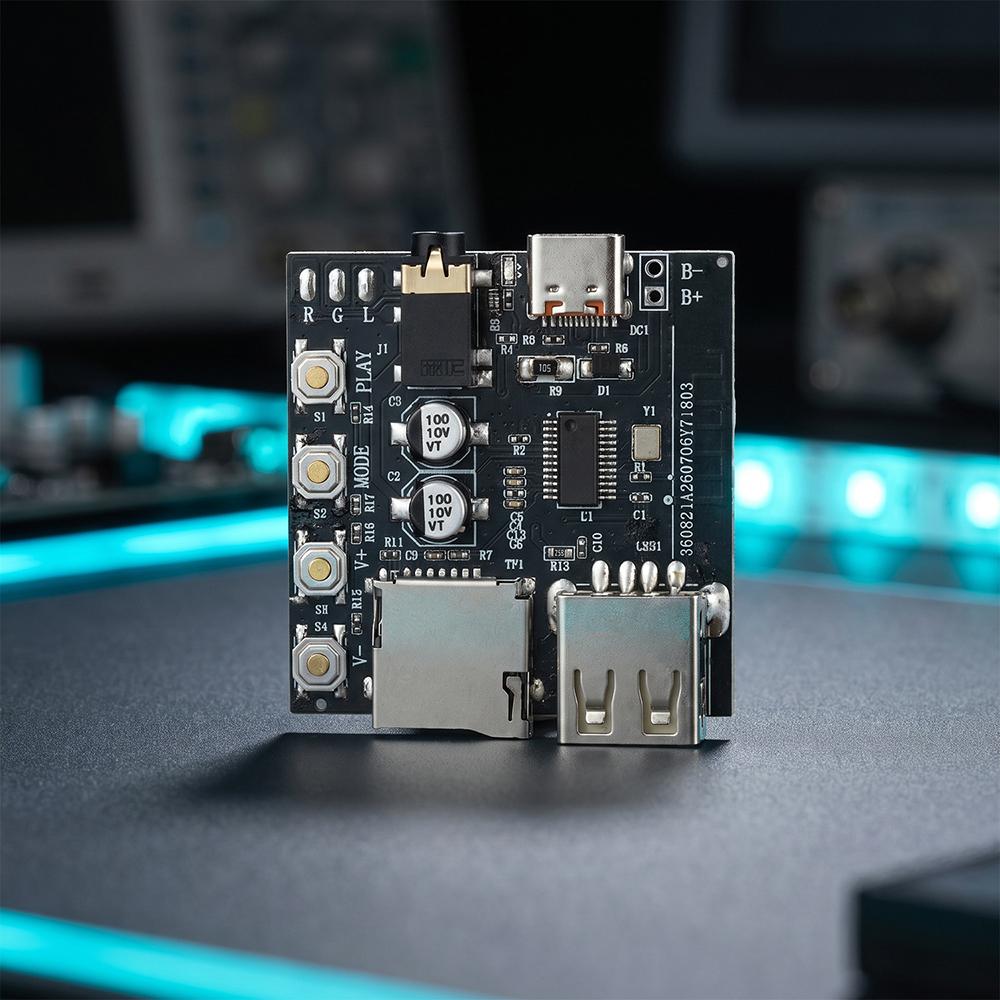 Модуль Bluetooth 6.0 Аудиоприемник DC 5V Тип-C USB-A Воспроизведение с карты TF Память отключения Питания Наушники Внешний Усилитель Аудиоплата
