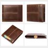 New Fashion Genuine Leather Men's Wallet Slim 2-Fold Wallet Handmade Genuine Soft Leather Multi-Functional Anti-Theft Men's Wallet with Coin Pocket