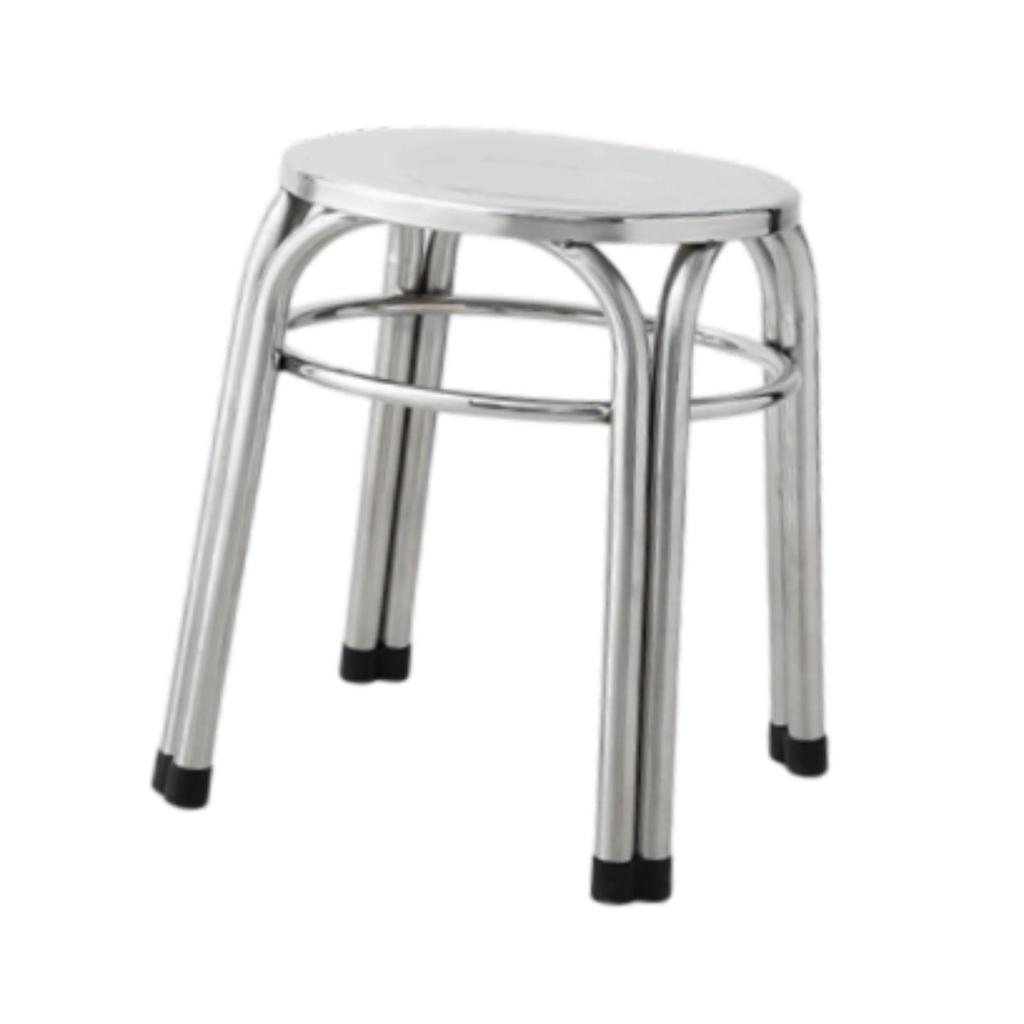 Backless Round Bar Stool Metal Construction Easy to Clean Suitable for Indoor and Outdoor Settings