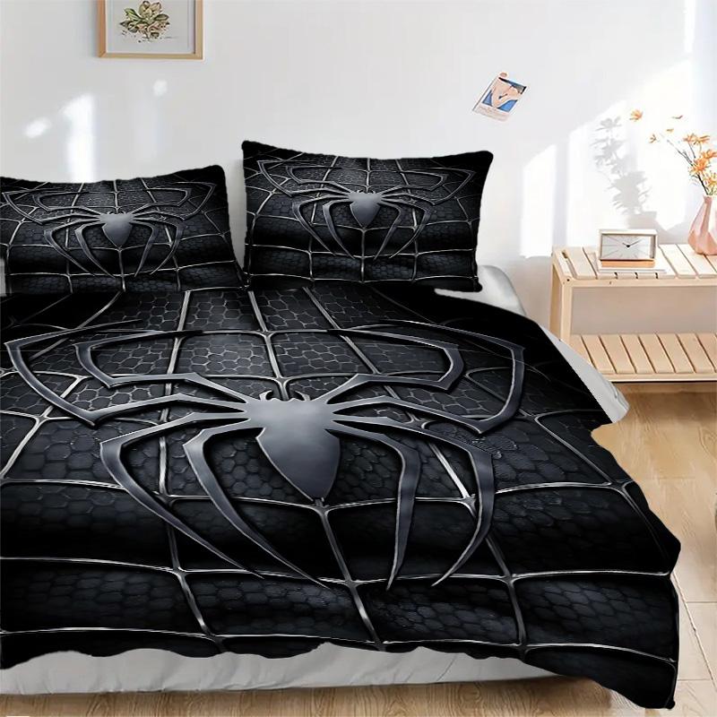 Spiderman Black Suit Print 3Pcs Bedding Setduvet Cover With 2 Bedropillowcase Home Birthday Gift