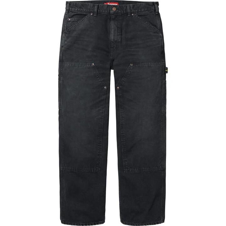 Supreme Worn Double Knee Painter Pant Black
