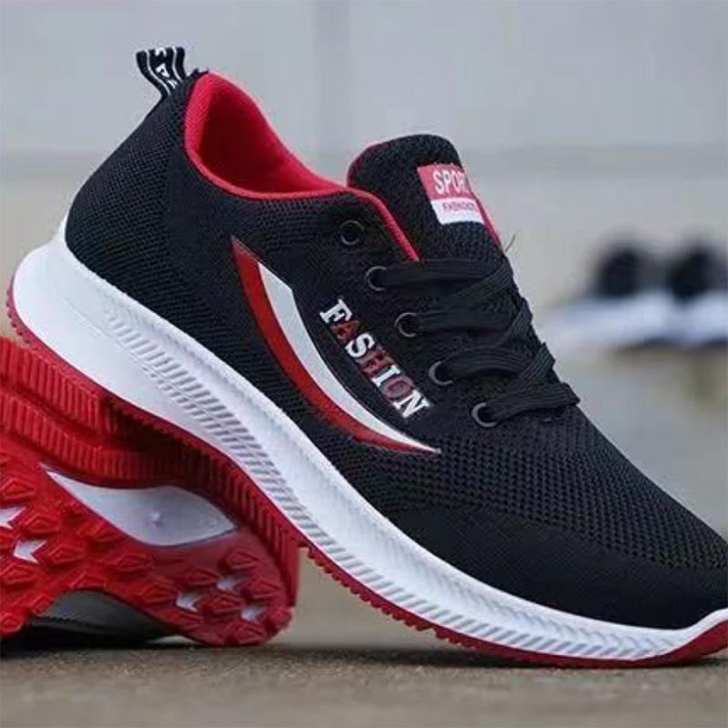 Черная спортивная обувь, дышащая мужская обувь с сеткой, нескользящая обувь на мягкой подошве, новая мода на весну и осень