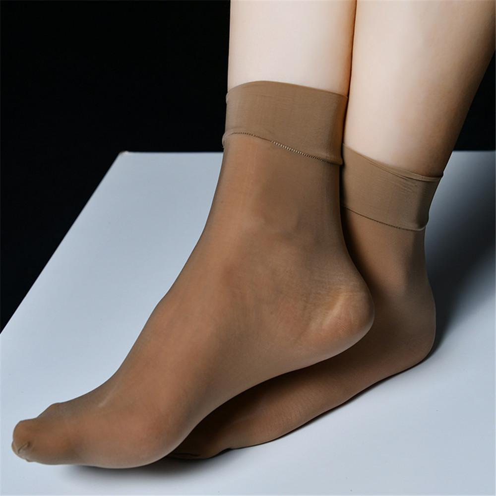 Sexy 8D 912 PIN Short Socks Oil Glossy Ultra-Thin Stockings Silk Knee High Socks Candy Color Shiny Long Socks Lingerie Elastic