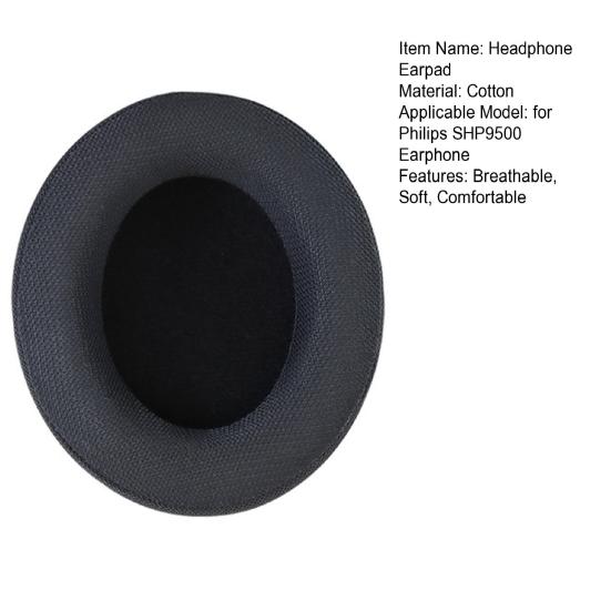 Headset Earmuffs Breathable Cozy Wear Solid Color Soft Ear Cushion Protective Accessories Wireless Headphone Replacement Ear Pad for Philips SHP9500
