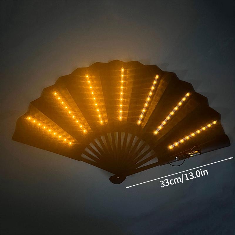 LED Wedding Hand Fans Dance Fan for Women Custom Wedding Fan Folding Hand Fan for Women Glow Fan Glow In Dark Abanicos Para Boda