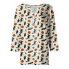 Women's T Shirt Tee Halloween Print Button  3/4 Sleeve Daily Weekend Fashion Basic V- Neck Regular Top