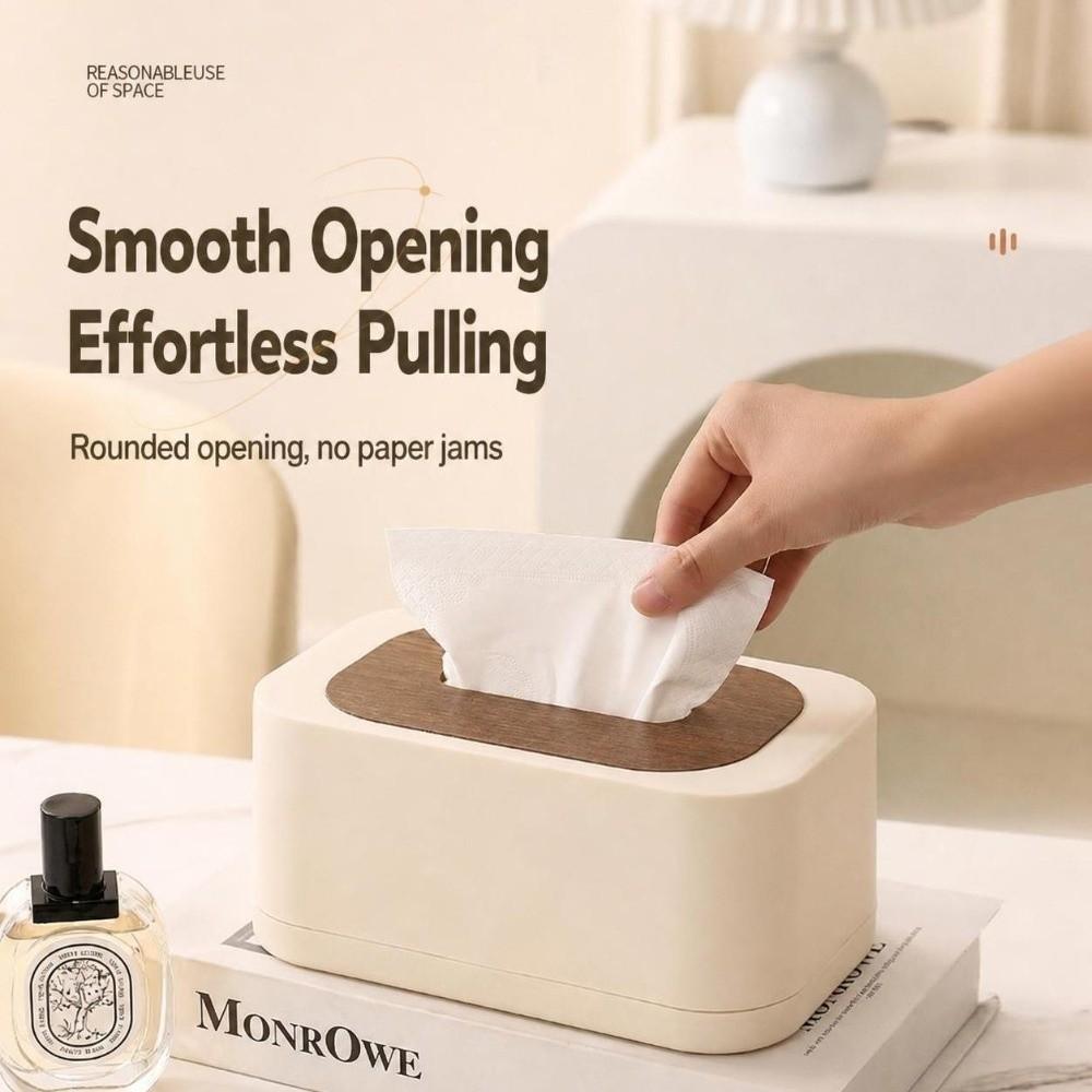 Space-saving Tissue Dispenser Large Opening Square Tissue Box Tissue Box With Lid Household Use