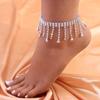 Rhinestone Ankle Bracelets Crystal Tassel Anklet Shiny Foot Chain Wedding Jewelry Accessories For Women Girls Gifts ZPG