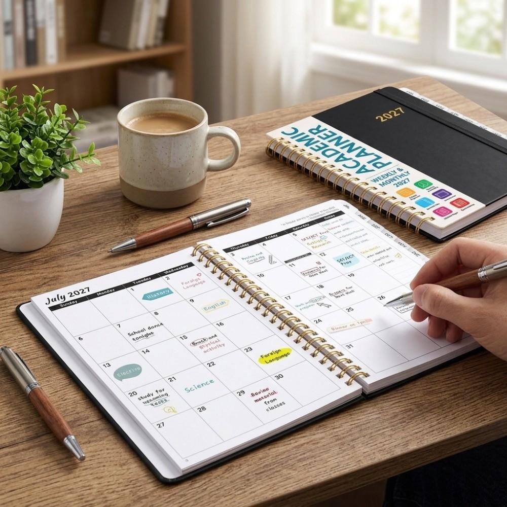 A5 Coil Binding Yearly Planner A5 Size A5 Organizer Schedule Tracker Coil Notebook Daily Schedule