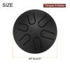 uxcell Steel Tongue Drum, 3" 6-Note Mini Steel Hand Drum with Mallets and Sheet Music, Worry-Free for Yoga, Meditation, and Camping (Black)
