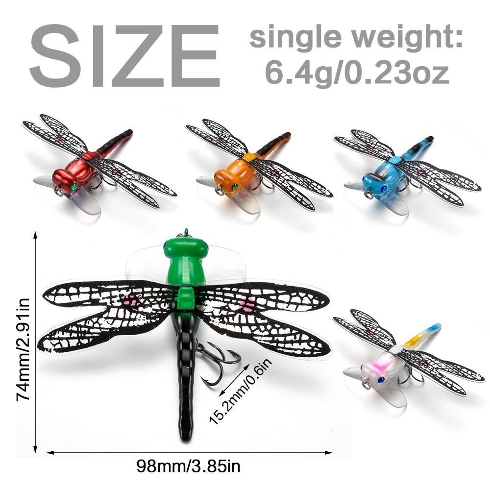 Dragonfly 1pcs5pcs Ftk Dry Topwater Flies Insect Fly Fishing Lure 62g 75mm Trout Popper Artificial Bait Wobblers For Trolling Hard Lure