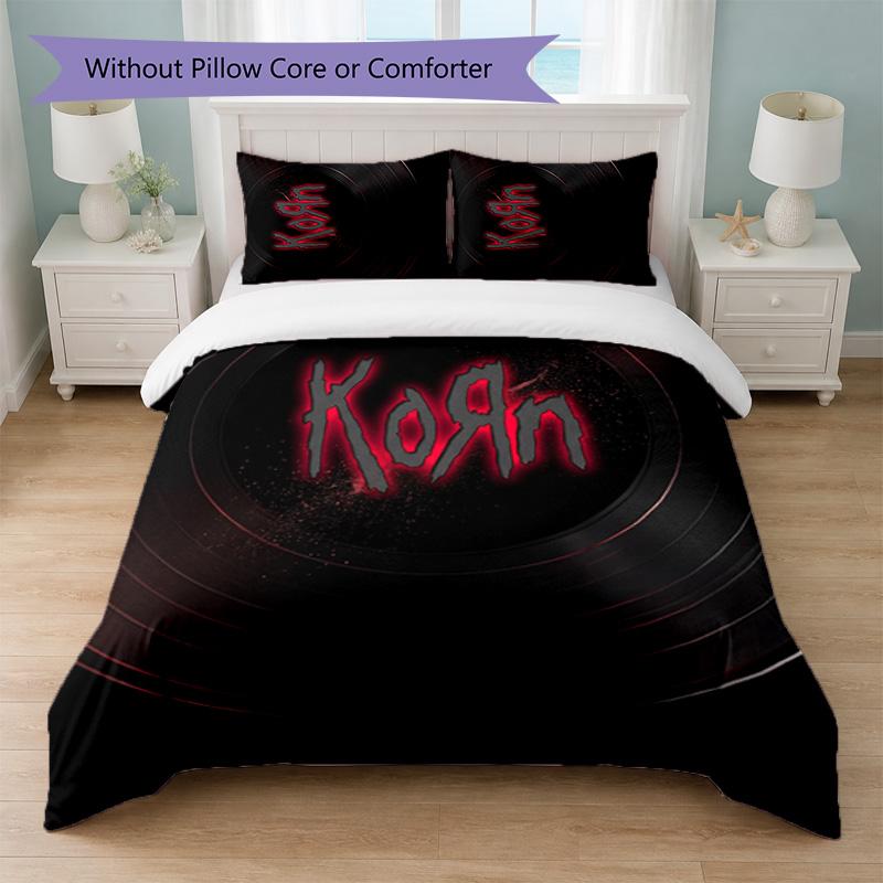 Korn Print 3Pcs Bedding Set Duvet Cover With Two Pillowcases Soft Bed Linen For Household Bedroom