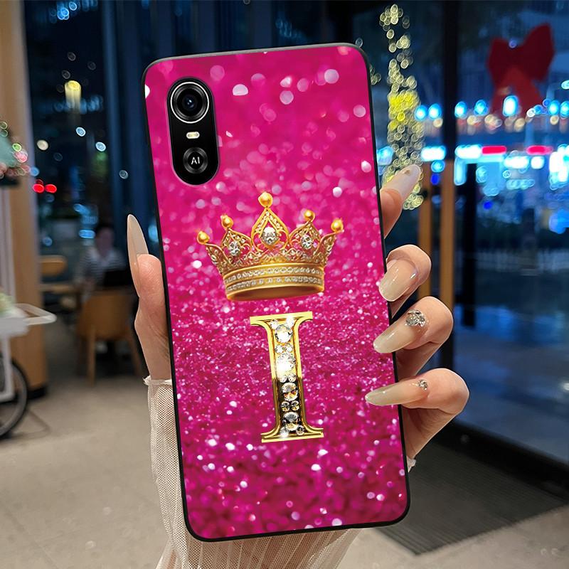Superior Fashion Couple Soft Silicone Black Phone Case For ZTE Blade A31 Case Shockproof Crown Letter Pattern Shell