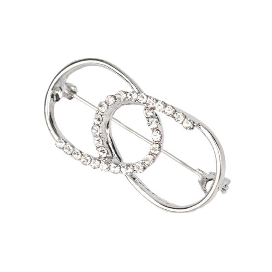 Brooch Pin Sparkling Geometric Shape Rustproof Corrosion Resistant Stunning Visual Effect Alloy Shiny Waist Pin Brooch Clothing Decoration for Women