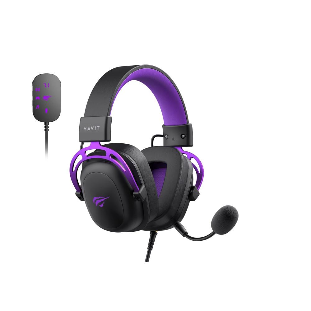 Havit H2002 U Gaming Headphones Black And Purple