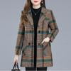 Костюм Клетчатый Шерстяной Пиджак Осень Весна Утолщенный Тонкий С Длинным Рукавом Верхняя Одежда Большой Размер 5XL Женское Универсальное Пальто