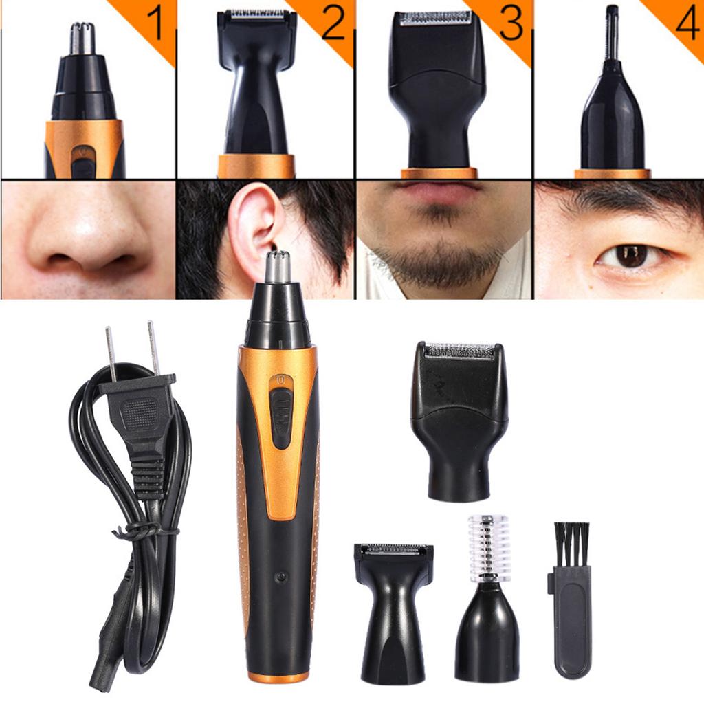 4 In 1 Rechargeable Men Nose Ear Temple Hair Trimmer Beard Shaver Clipper Grooming Kit