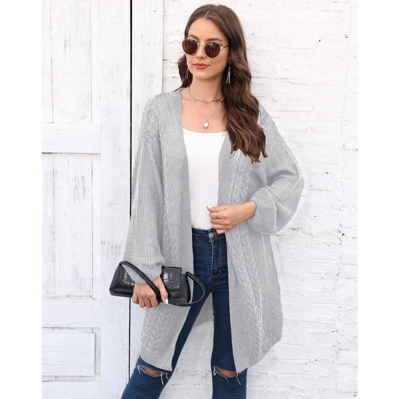 Women's Autumn and Winter Woven Loose Casual Coat Sweater
