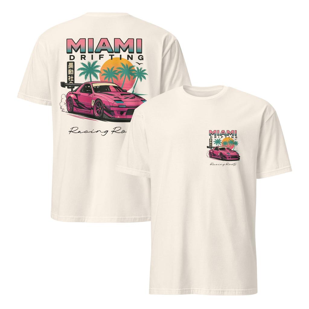 Miami Drift JDM Racing T-shirt Men and Women Cotton Y2K Sports Short Sleeve Tops Streetwear