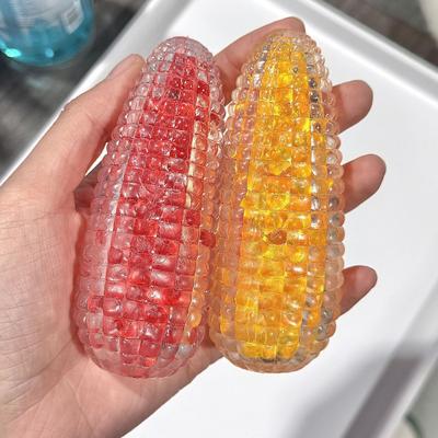 2 шт. Искусственная кукуруза, игрушка для сжимания, снятие тревоги и стресса, прозрачная кукуруза, сенсорная игрушка для сжимания, для подростков и взрослых, мягкая TPR, успокаивающая овощная игрушка-непоседа