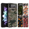 Жесткий ПК чехол для телефона Samsung Galaxy Z Flip 7 6 5 4 Черная крышка для Galaxy Z Flip 3 Складной ударопрочный Камуфляж Camo Fundas