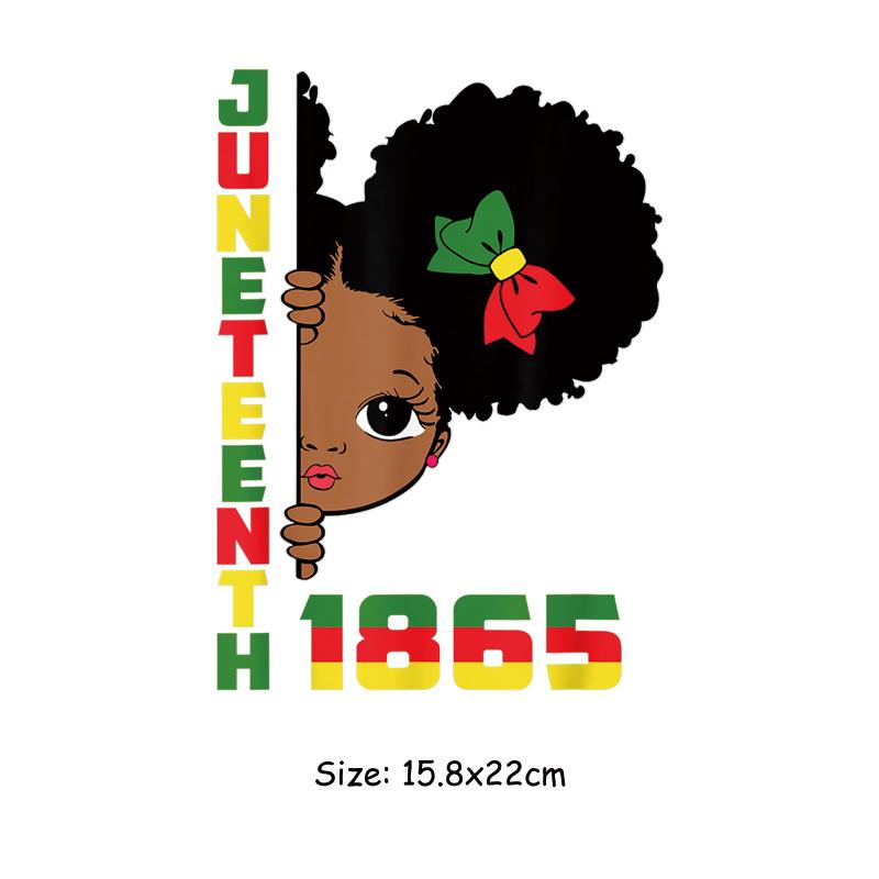 Наклейка-нашивка Juneteenth 1865 На одежду 4 июля Черная девушка Свобода 1776 Сделай сам Термопереносные наклейки на одежду Термонаклейка для приклеивания утюгом
