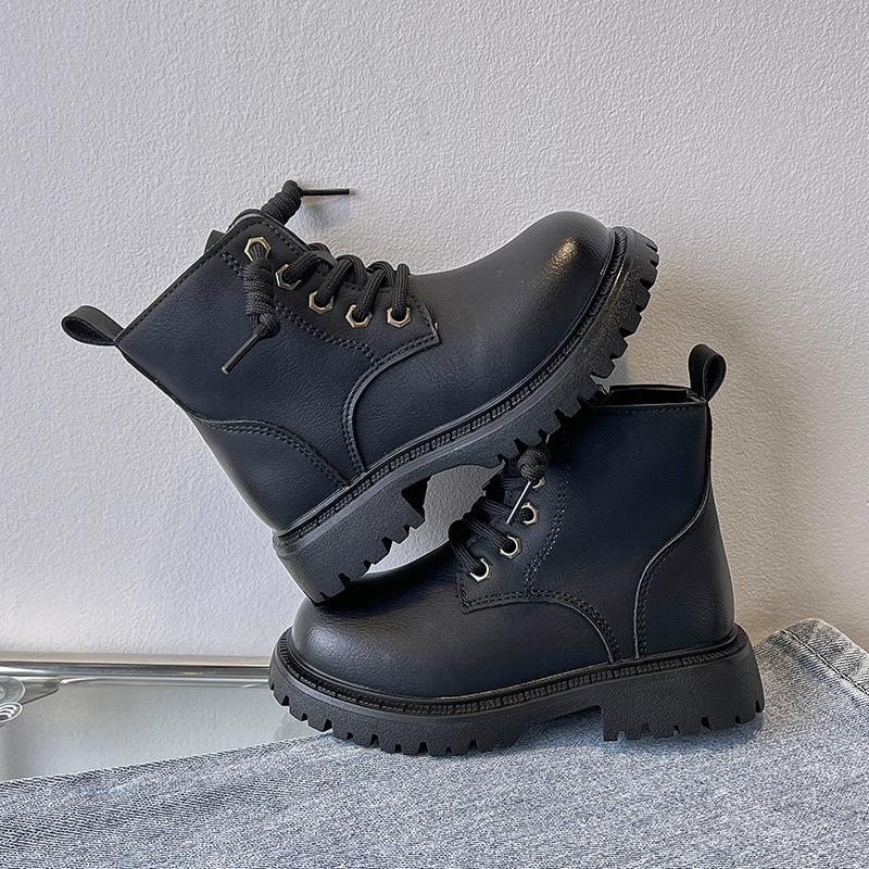 Ретро модные детские ботинки, короткие ботинки для мальчиков, модные спортивные ботинки из ревеня, весенние и осенние, нескользящие, новые кожаные ботинки в британском стиле