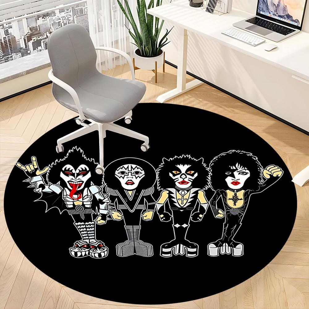 KISS Band Office Round Area Rug, Under Office Chairs Bedroom Living Room Home Decor a1016279